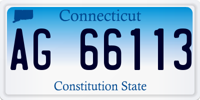 CT license plate AG66113