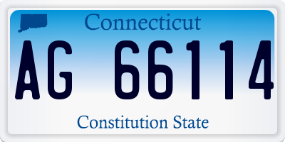 CT license plate AG66114
