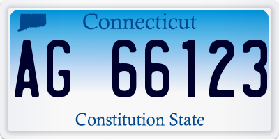 CT license plate AG66123
