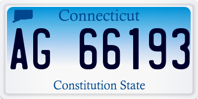 CT license plate AG66193