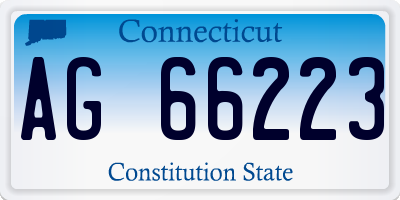 CT license plate AG66223
