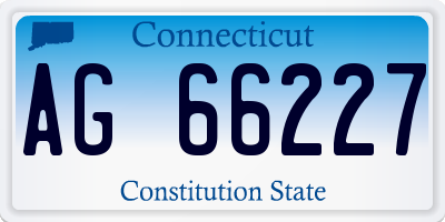 CT license plate AG66227