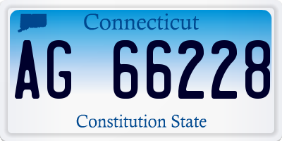 CT license plate AG66228