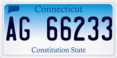 CT license plate AG66233