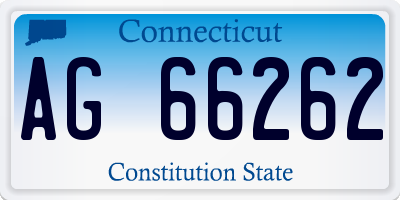 CT license plate AG66262
