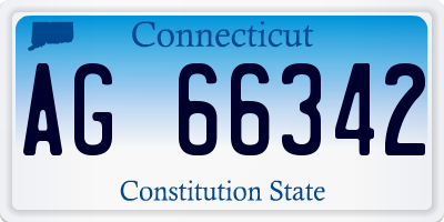 CT license plate AG66342
