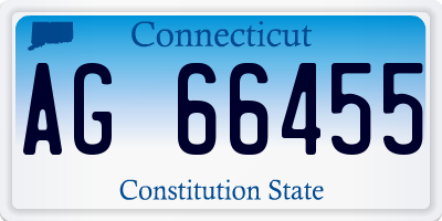 CT license plate AG66455