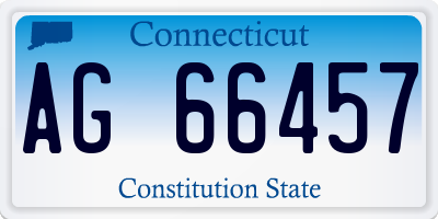 CT license plate AG66457