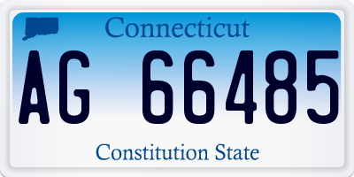 CT license plate AG66485