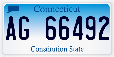 CT license plate AG66492