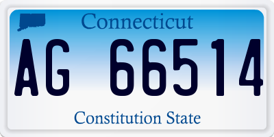 CT license plate AG66514