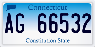CT license plate AG66532