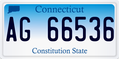 CT license plate AG66536