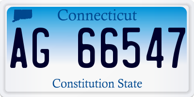 CT license plate AG66547