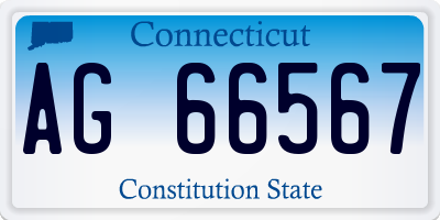 CT license plate AG66567