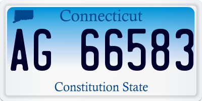 CT license plate AG66583