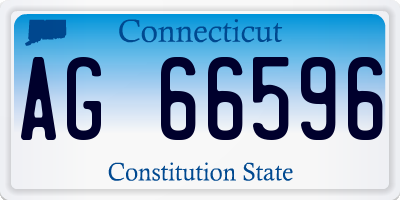 CT license plate AG66596