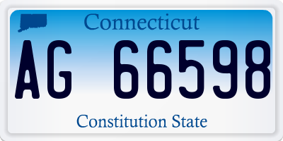CT license plate AG66598