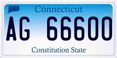 CT license plate AG66600