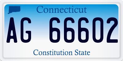 CT license plate AG66602