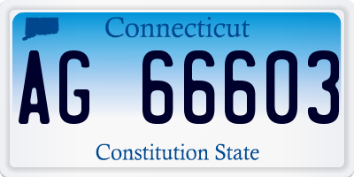 CT license plate AG66603