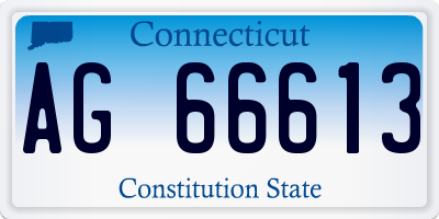 CT license plate AG66613