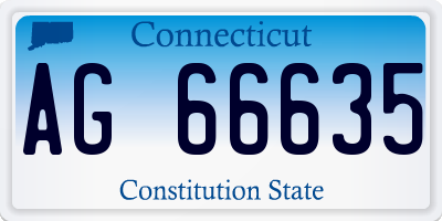 CT license plate AG66635