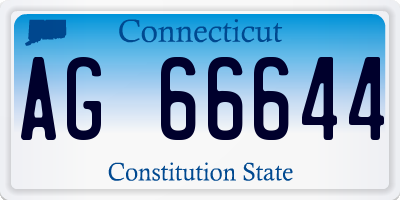 CT license plate AG66644