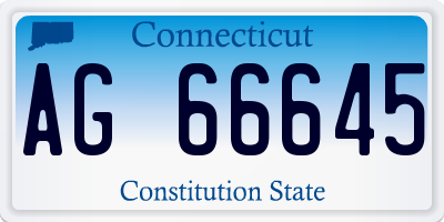 CT license plate AG66645