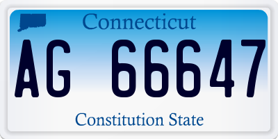 CT license plate AG66647