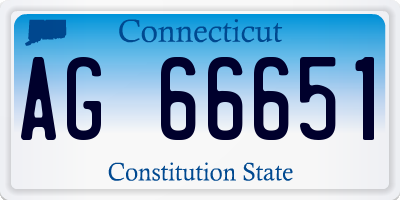 CT license plate AG66651