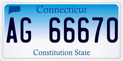 CT license plate AG66670