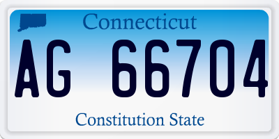 CT license plate AG66704