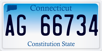 CT license plate AG66734