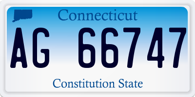 CT license plate AG66747