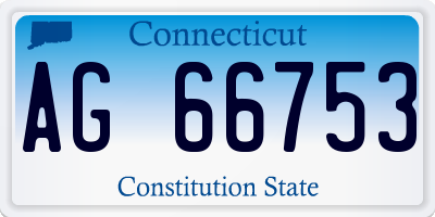 CT license plate AG66753