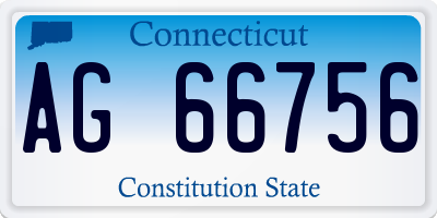 CT license plate AG66756
