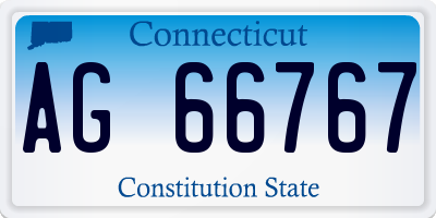 CT license plate AG66767