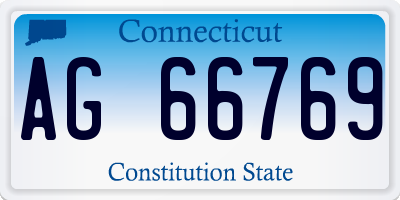 CT license plate AG66769
