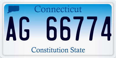 CT license plate AG66774