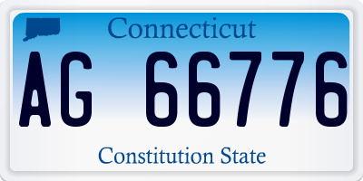 CT license plate AG66776