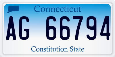 CT license plate AG66794