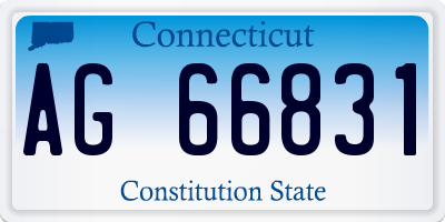 CT license plate AG66831