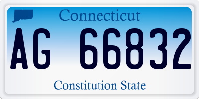 CT license plate AG66832