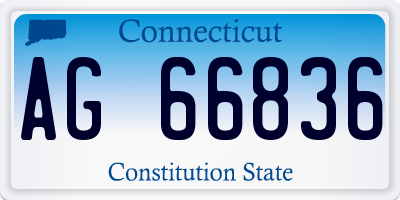 CT license plate AG66836
