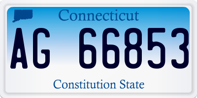 CT license plate AG66853