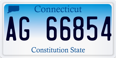 CT license plate AG66854
