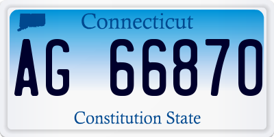 CT license plate AG66870