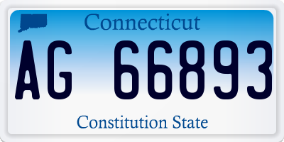 CT license plate AG66893