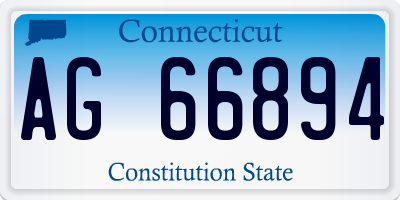 CT license plate AG66894